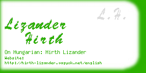 lizander hirth business card